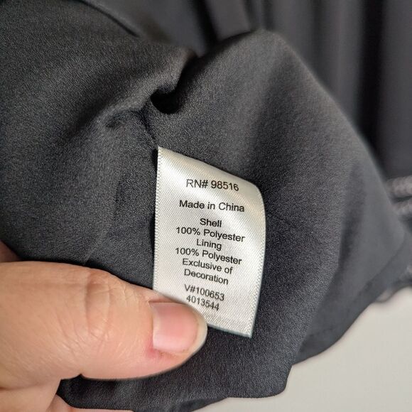 Coldwater Creek Black Contrast Stitch A-Line Sheer Overlay Knee Length Skirt 16 - Picture 7 of 7